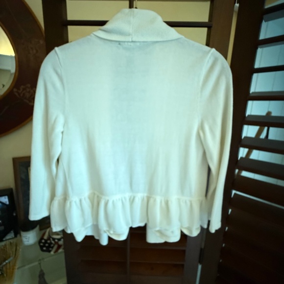 INC SMALL CROPPED RUFFLED BABY CARDI - Picture 4 of 5